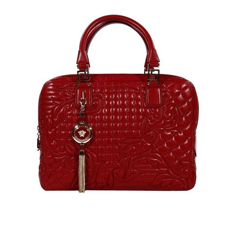 versace women's fbd1266fcbcf629n red leather shoulder bag|Versace bags for sale.